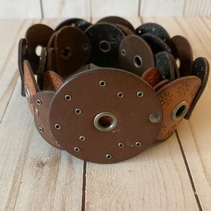 Circular Design Women's Belt in Brown and Black